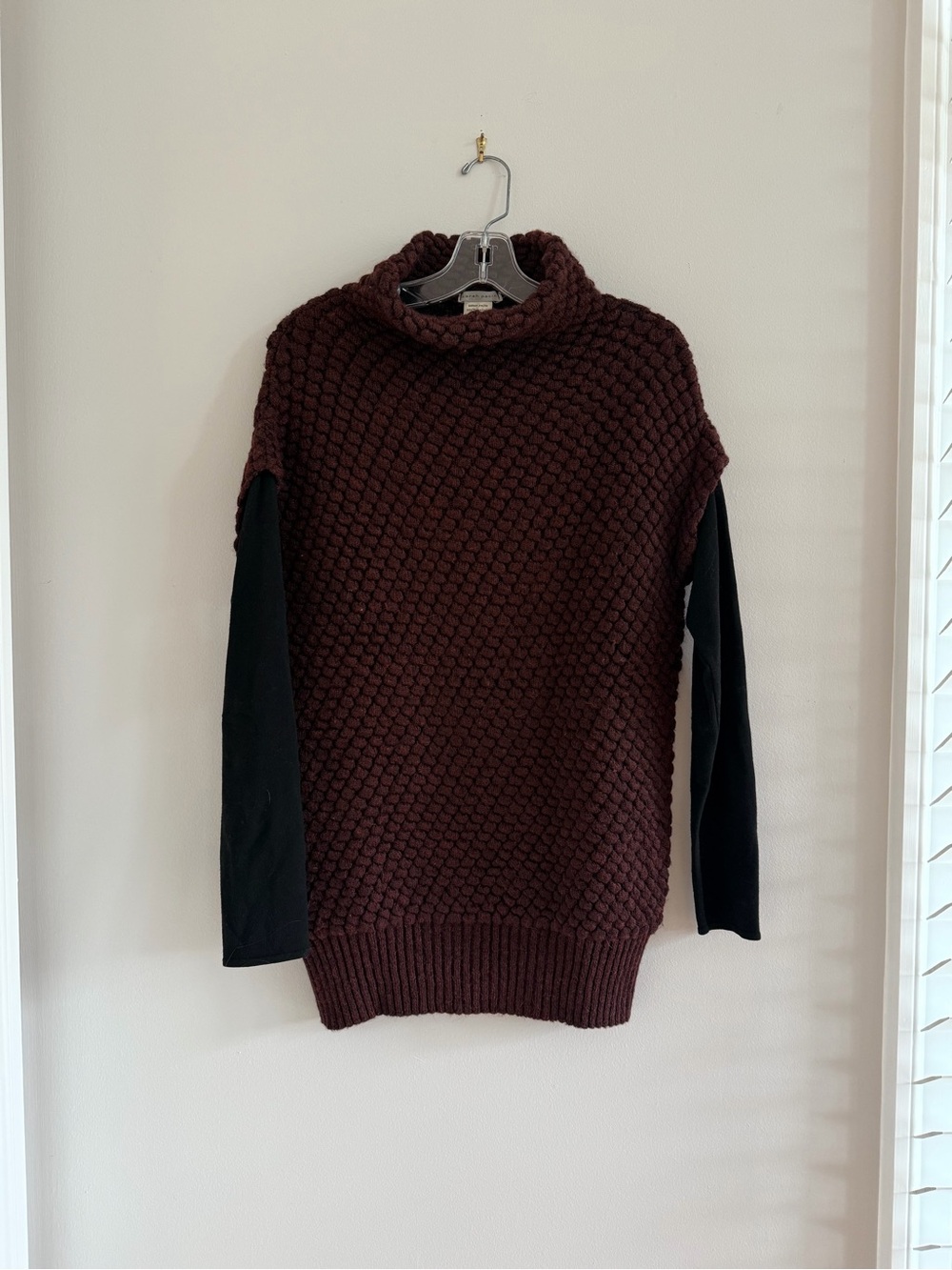 Sarah Pacini Burgundy Mock Neck Sweater Tunic